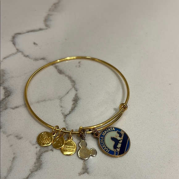 Disney Lion King Alex & Ani bracelet Hakuna Matata In Gold with Charms - Picture 2 of 5